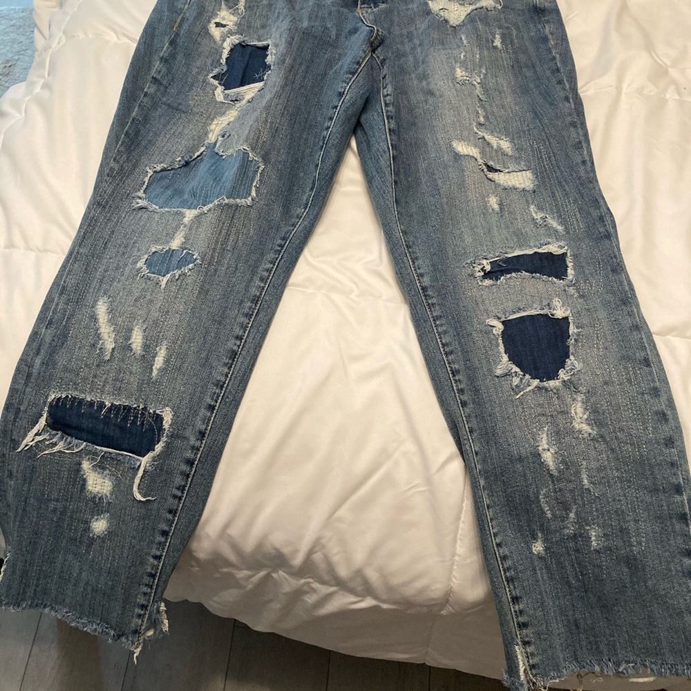 Torrid distressed patchwork jeans